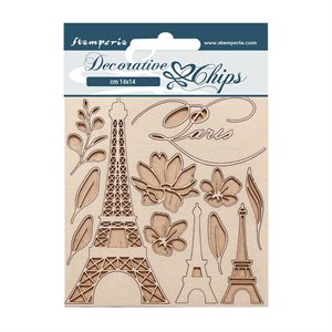 Stamperia Decorative Chips 5.5"X5.5"-Oh La La - Tour Eiffel