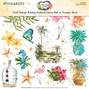 49 And Market Rub-Ons 12"X12"-Classic, Vintage Artistry Sun