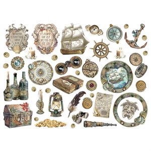 Stamperia Die-Cuts-Songs Of The Sea Ship And Treasures