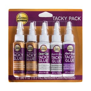 Aleene's Try Me Size Tacky Pack .66oz 5 / PkgClear Gel, Quic