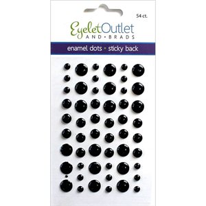 Eyelet Outlet Adhesive-Back Enamel Dots 54 / Pkg Glitter BlaCK