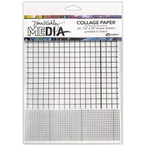 Dina Wakley Media Collage Tissue Paper 7.5"X10" 20 / Pkg-Grid