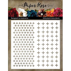 paper rose- stencil 6x6 - crosses