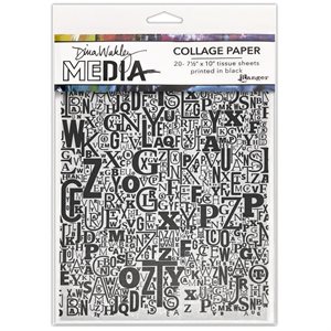 Dina Wakley Media Tissue Paper 7.5"X10" 20Pkg-Jumble letter