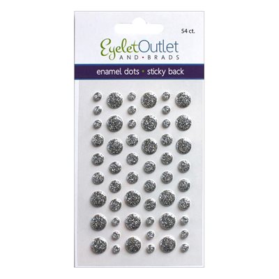 Eyelet Outlet Adhesive-Back Enamel Dots 54 / Pkg Glitter Silve