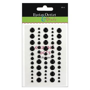 Eyelet Outlet Adhesive-Back Enamel Dot 60 / Pkg Black