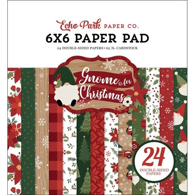 Echo Park Double-Sided Paper Pad 6"X6" 24 / Pkg-Gnome For Chr