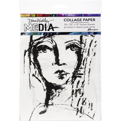Dina Wakley Media Collage Tissue Paper 7.5"X10" 20 / Pkg-Face