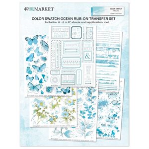 Color Swatch: Ocean Rub-Ons 6"X8" 6 / Sheets