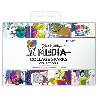 Dina Wakley Media Collage Sparks 6"X4" 20 / Pkg Collection 1