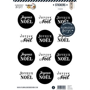 florileges design- stickers- joyeux noel noir & blanc