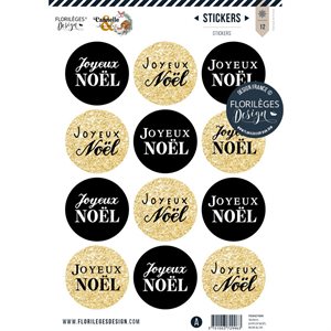 florileges design- stickers- joyeux noel noir & or