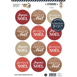 florileges design- stickers- joyeux noel rouge& bois