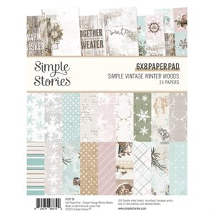 Simple Stories Double-Sided Paper Pad 6"X8" 24 / P-WINTER WOOD